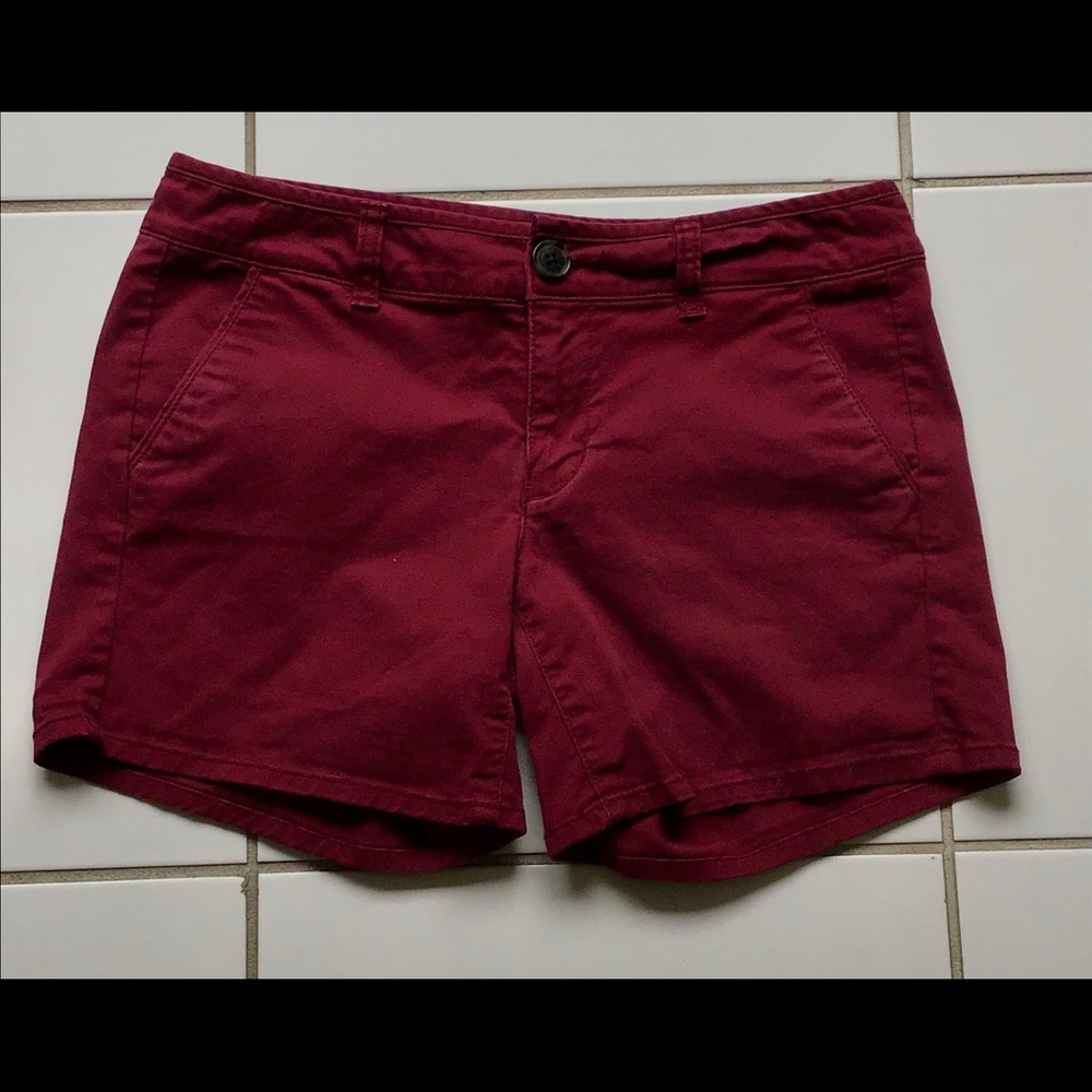 American Eagle cranberry midi shorts